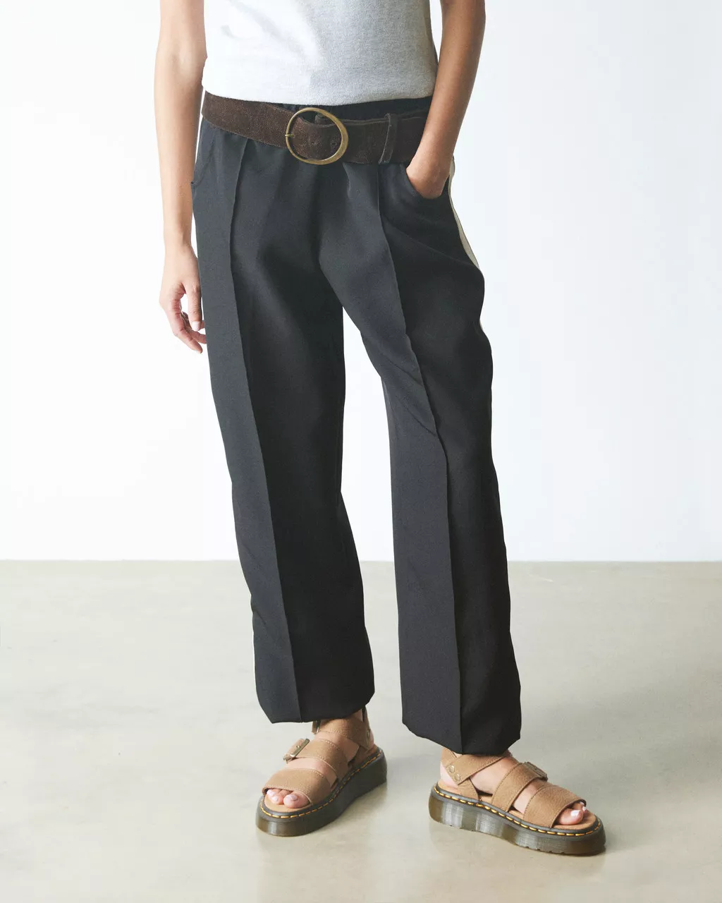 Gryphon Tumbled Nubuck Leather Platform Sandals