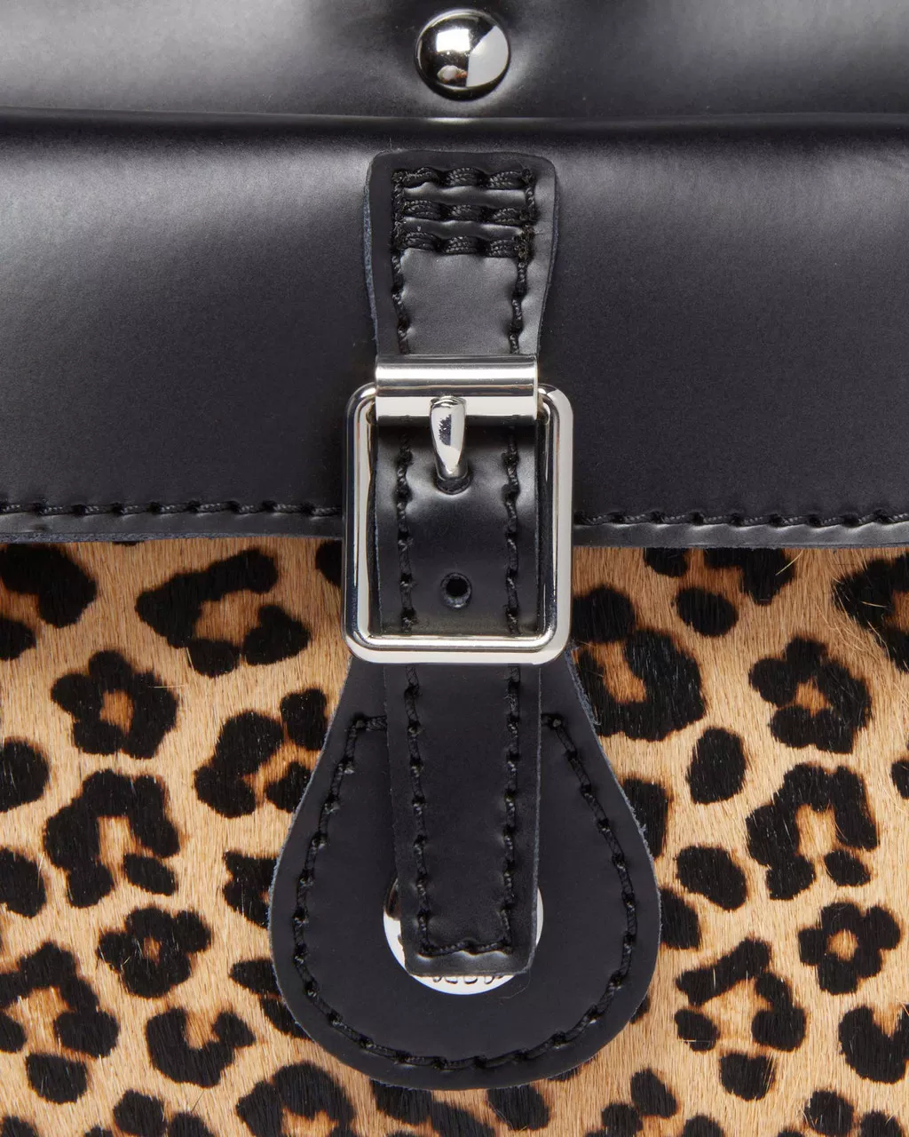 DR MARTENS Leopard Print Hair-On Top Handle Bag