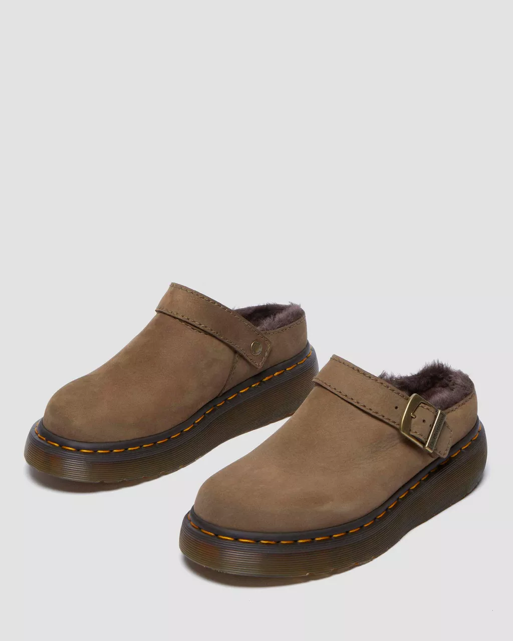 DR MARTENS Laketen Faux Fur Lined Platform Mules