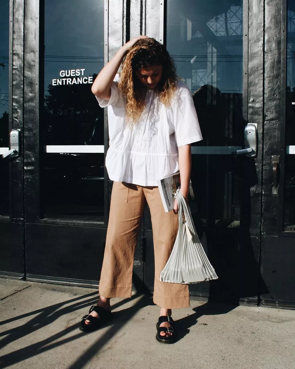 Myles Brando Leather Buckle Slide Sandals