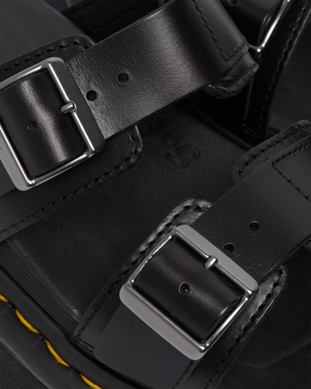 Myles Brando Leather Buckle Slide Sandals