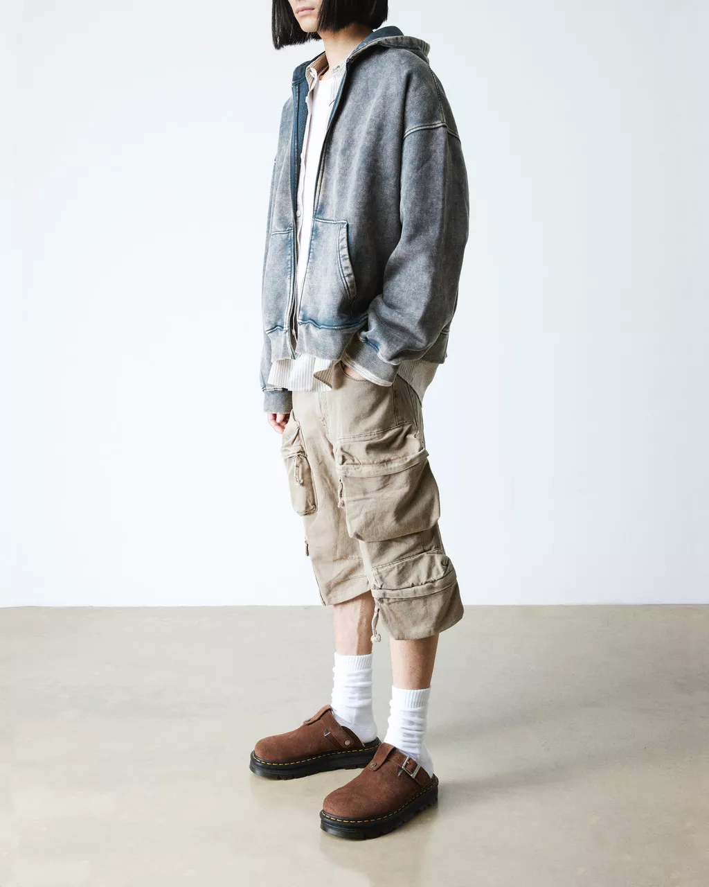 Zebzag Suede Fleece-Lined Platform Mules