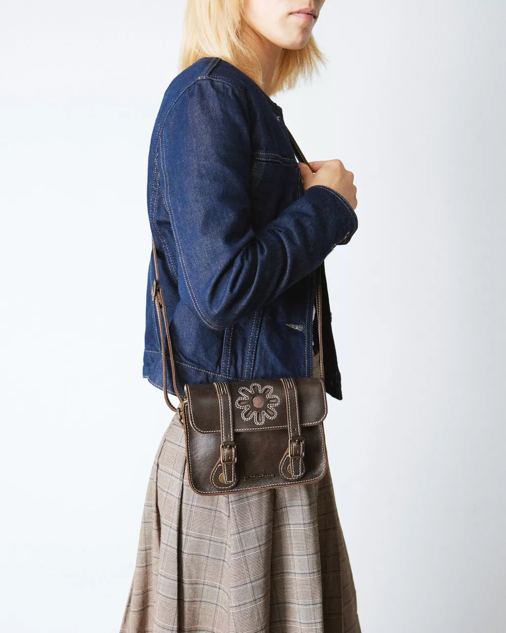 DR MARTENS 7 Inch Floral Leather Satchel