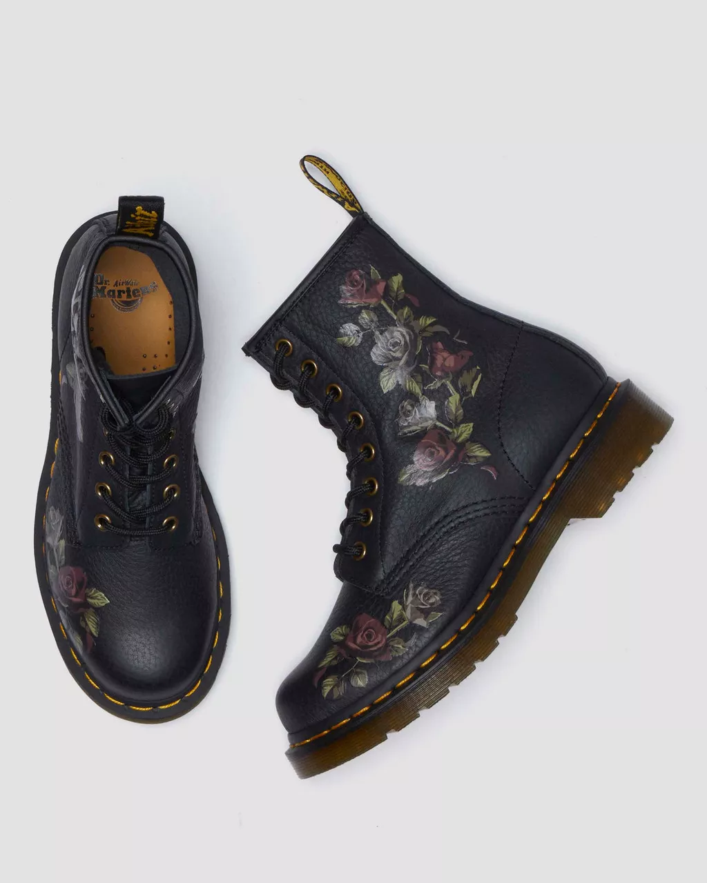 DR MARTENS 1460 Decayed Roses Leather Boots