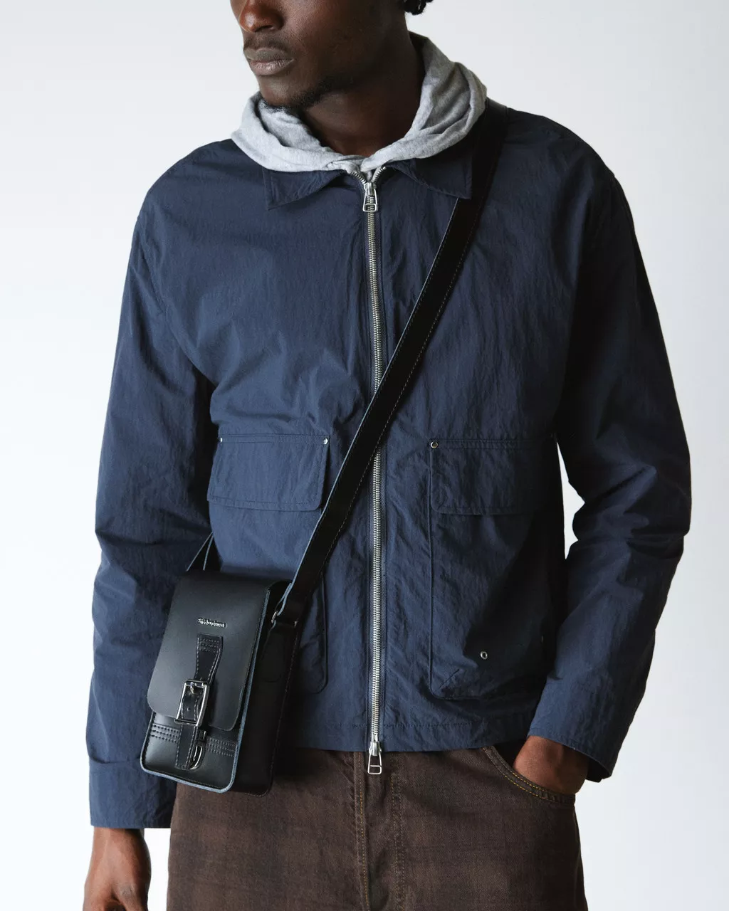 DR MARTENS Kie Smooth Leather Vertical Crossbody Bag