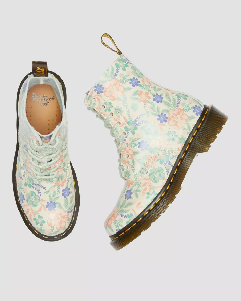 DR MARTENS 1460 Pascal Floral Reclaimed Leather Boots