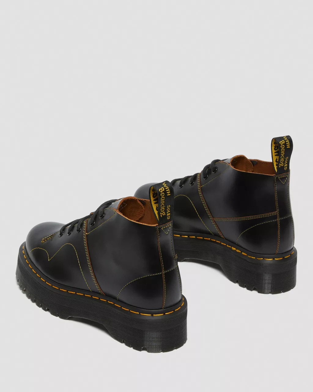 Church Quad Leather Platform Monkey Boots