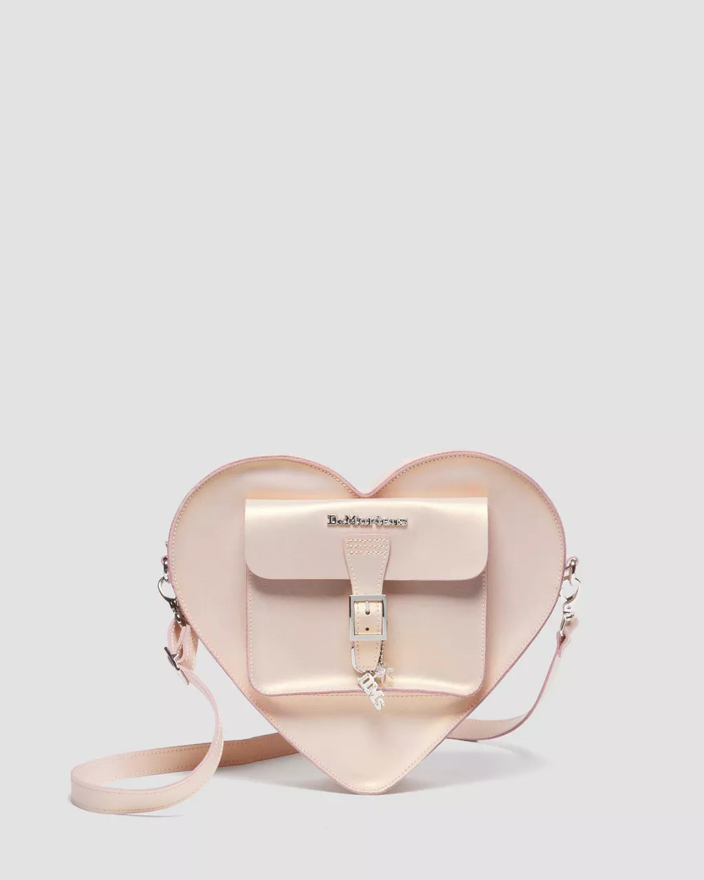 DR MARTENS Metallic Shift Leather Heart Shaped Bag
