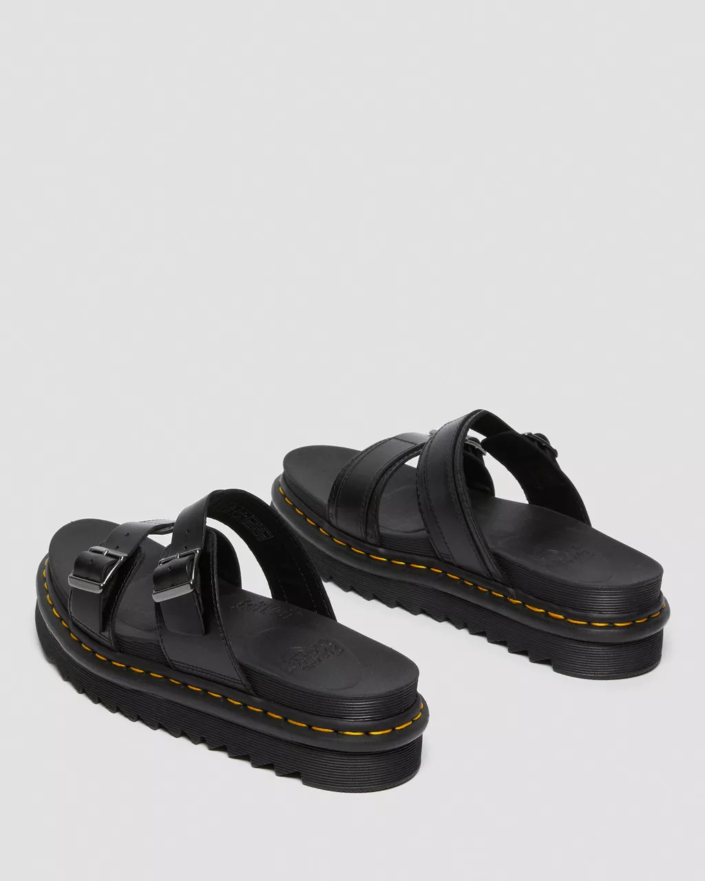 Myles Brando Leather Buckle Slide Sandals