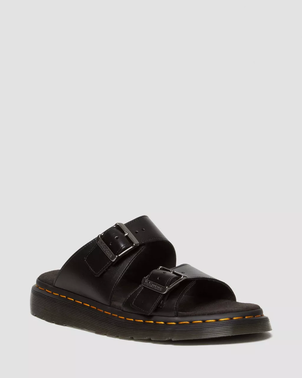 Josef Leather Buckle Slide Sandals