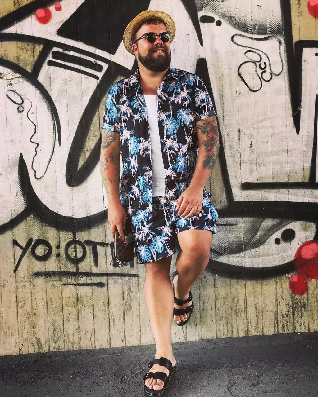 Myles Brando Leather Buckle Slide Sandals