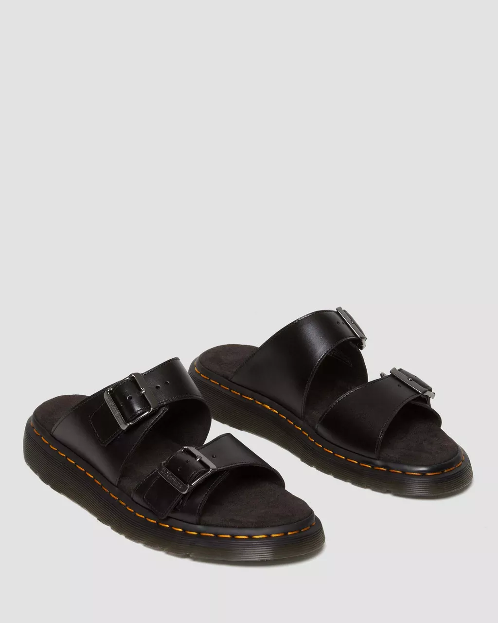 Josef Leather Buckle Slide Sandals