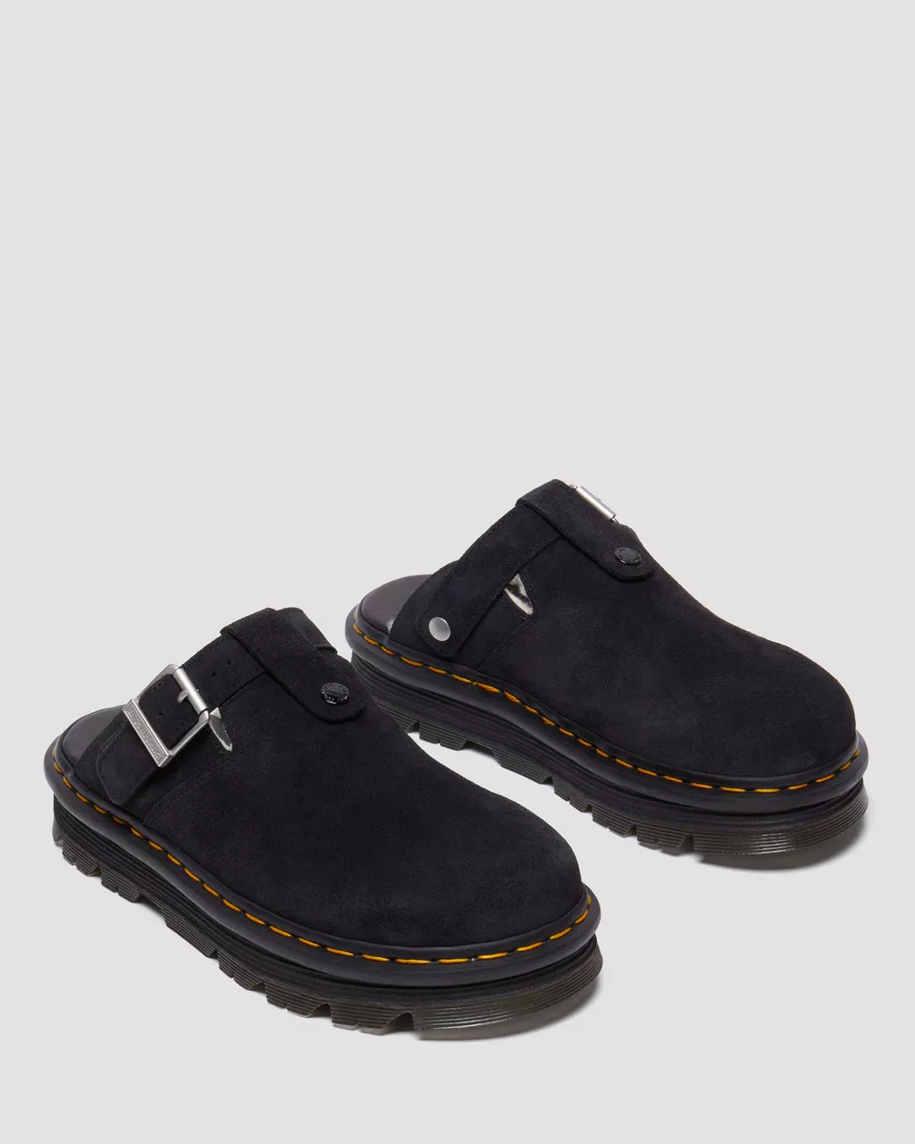 Zebzag Suede Fleece-Lined Platform Mules