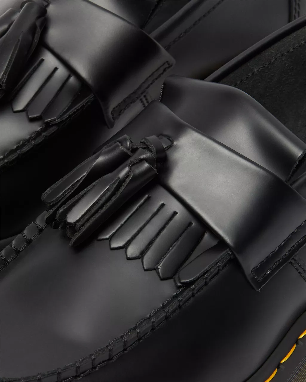 Adrian Yellow Stitch Smooth Leather Tassle Loafers