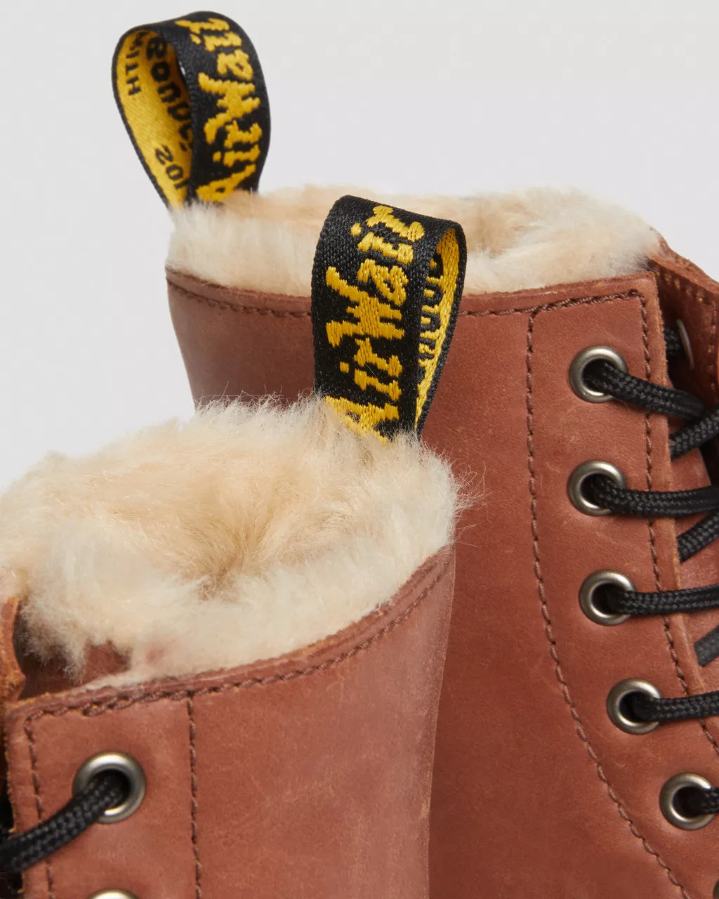 1460 Serena Faux Fur Lined Leather Lace Up Boots