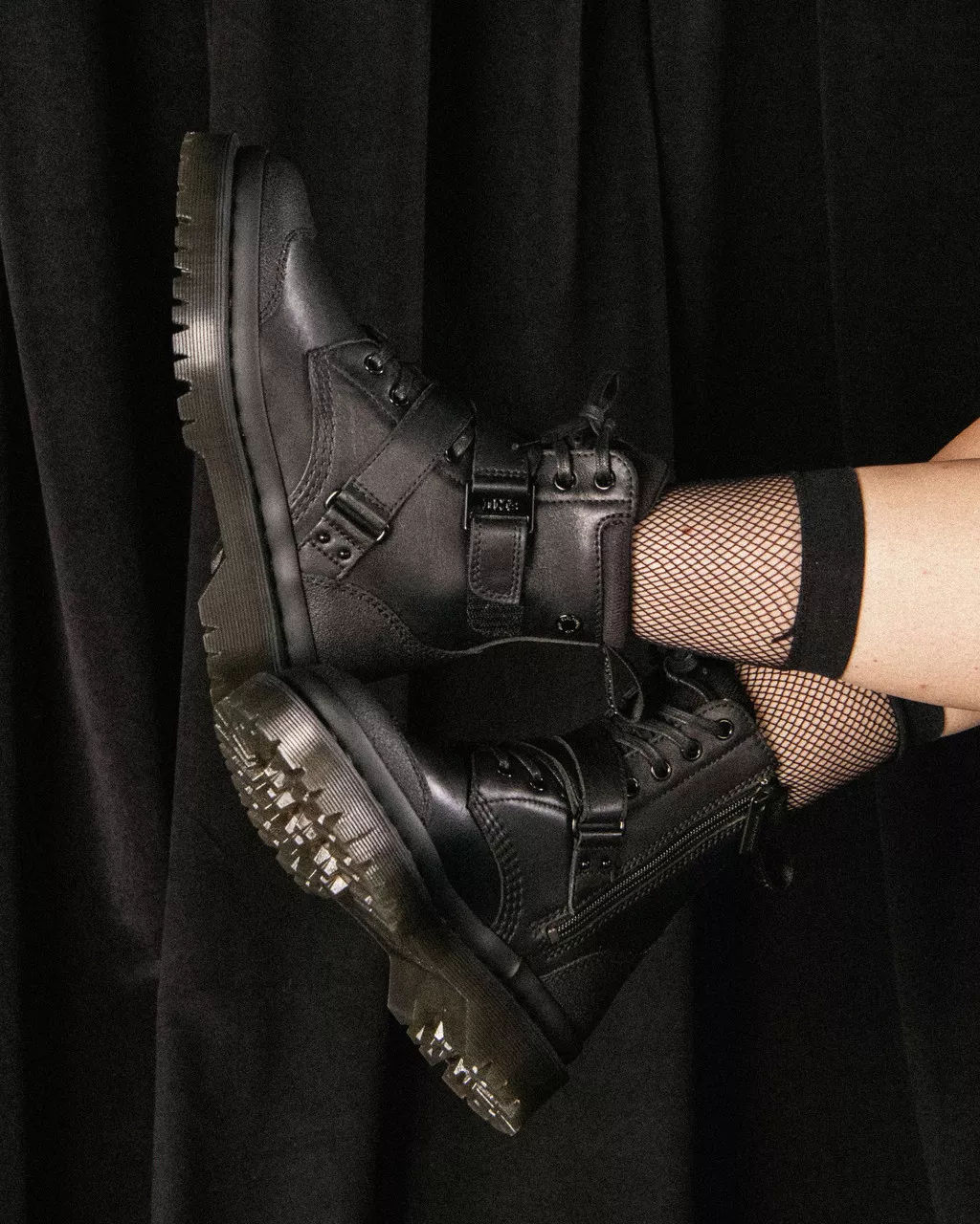 DR MARTENS 1460 BEX TECH STRAP LEATHER BOOTS