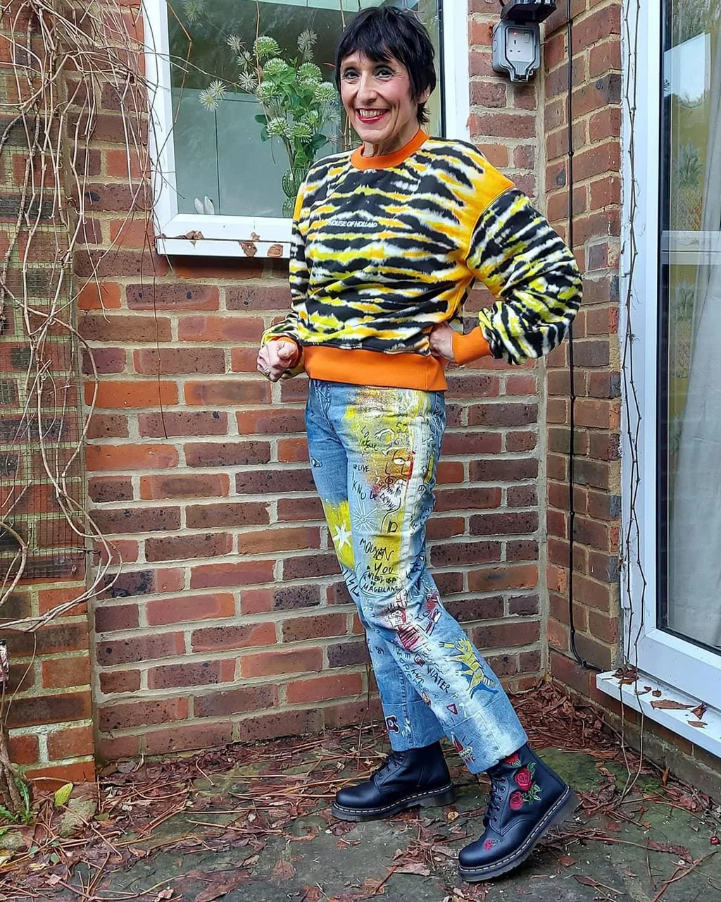 1460 Vonda Floral Rose Leather Lace Up Boots