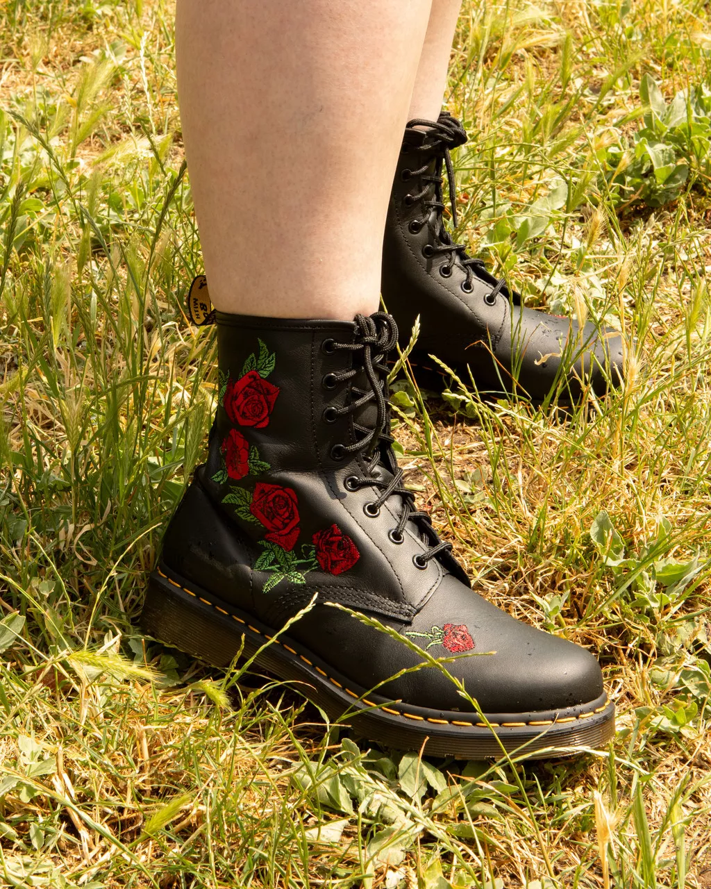 1460 Vonda Floral Rose Leather Lace Up Boots
