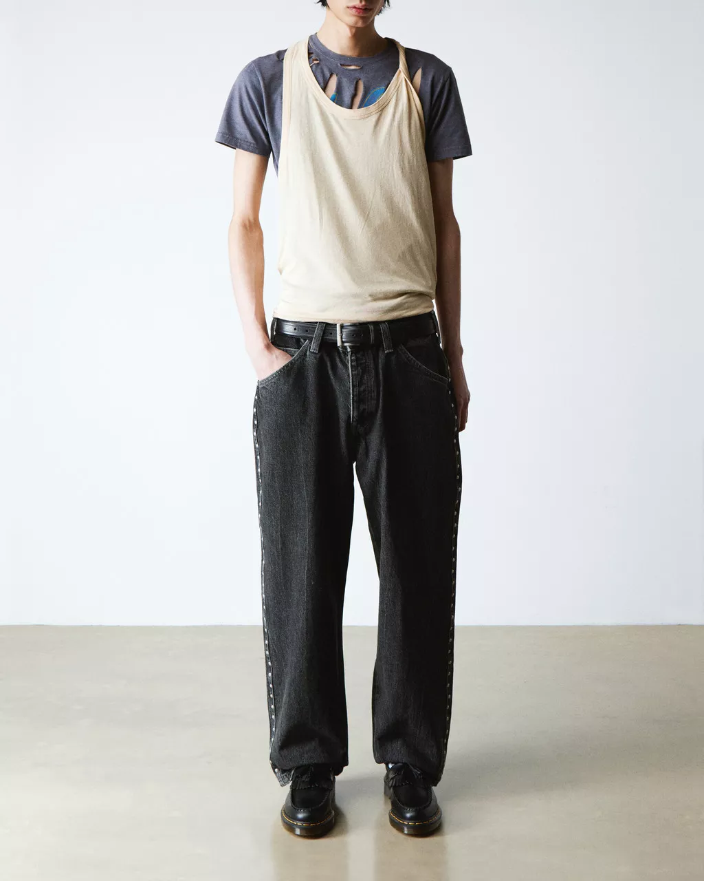 Adrian Yellow Stitch Smooth Leather Tassle Loafers