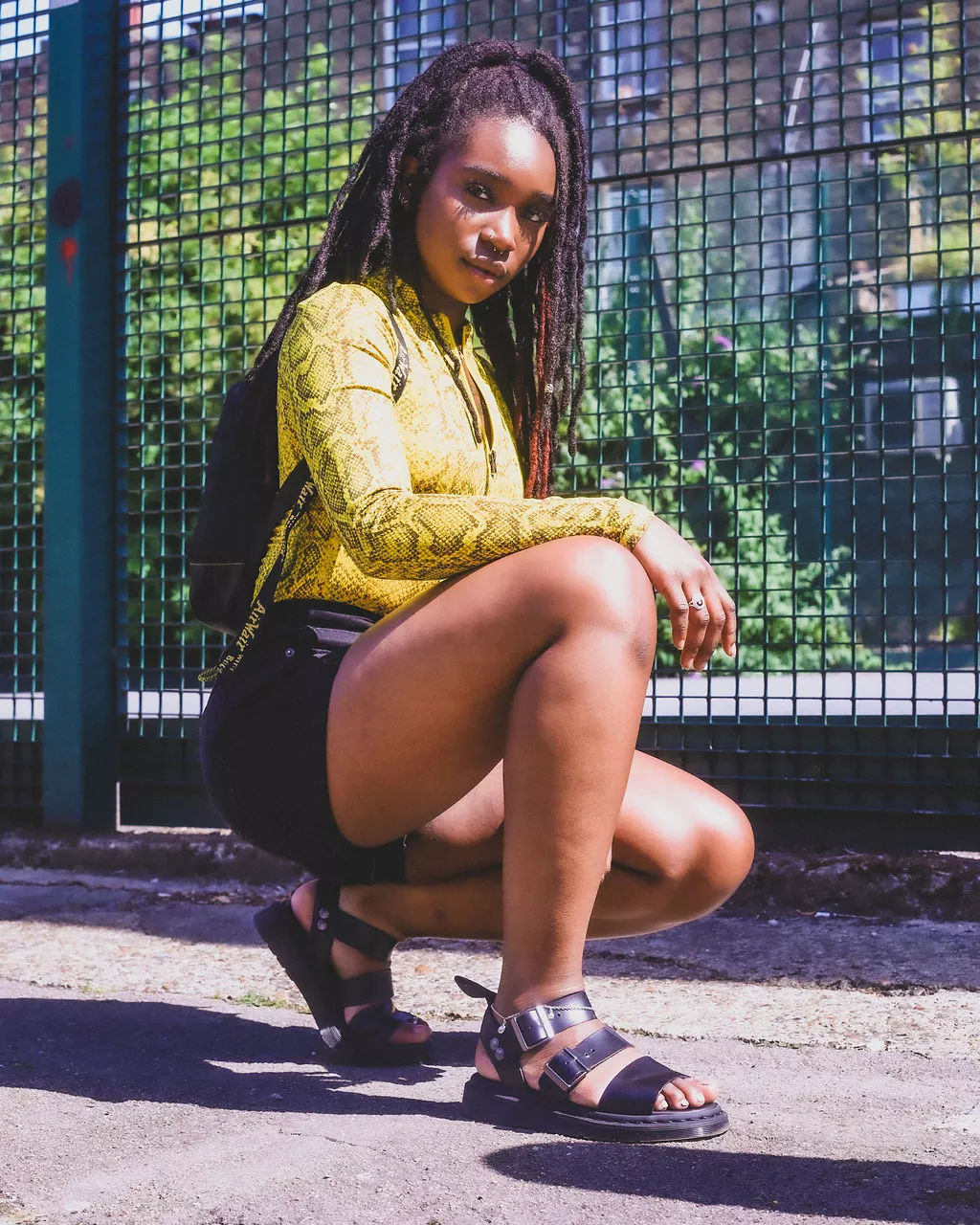 DR MARTENS Gryphon Brando Leather Strap Sandals