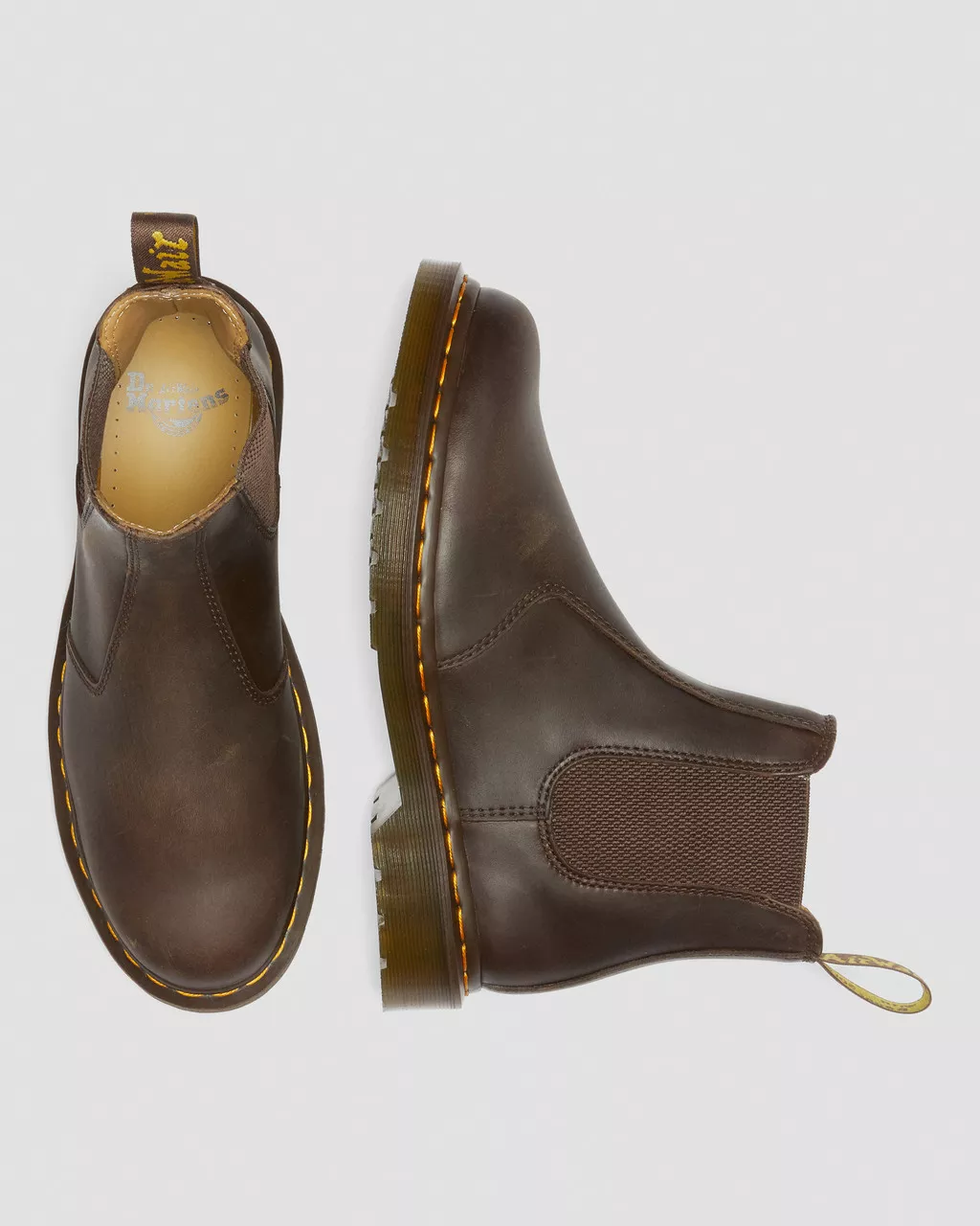 2976 Yellow Stitch Crazy Horse Leather Chelsea Boots